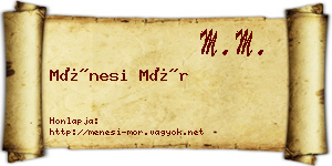Ménesi Mór névjegykártya